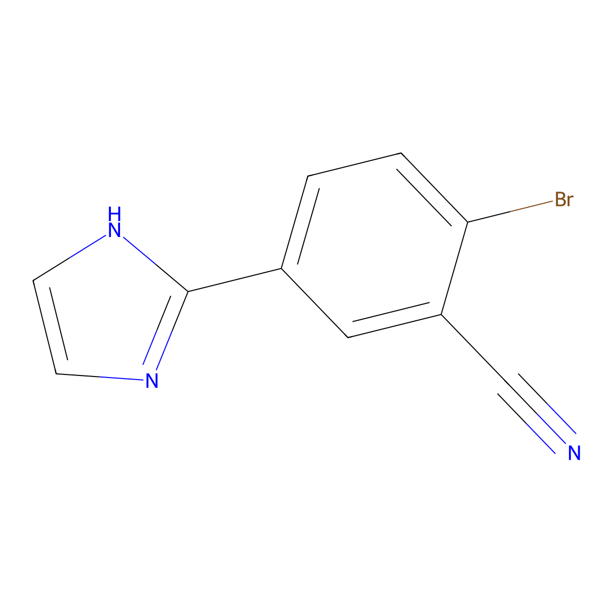 2-bromo-5-(1H-imidazol-2-yl)benzonitrile molecular structure, CAS 2256748-41-9