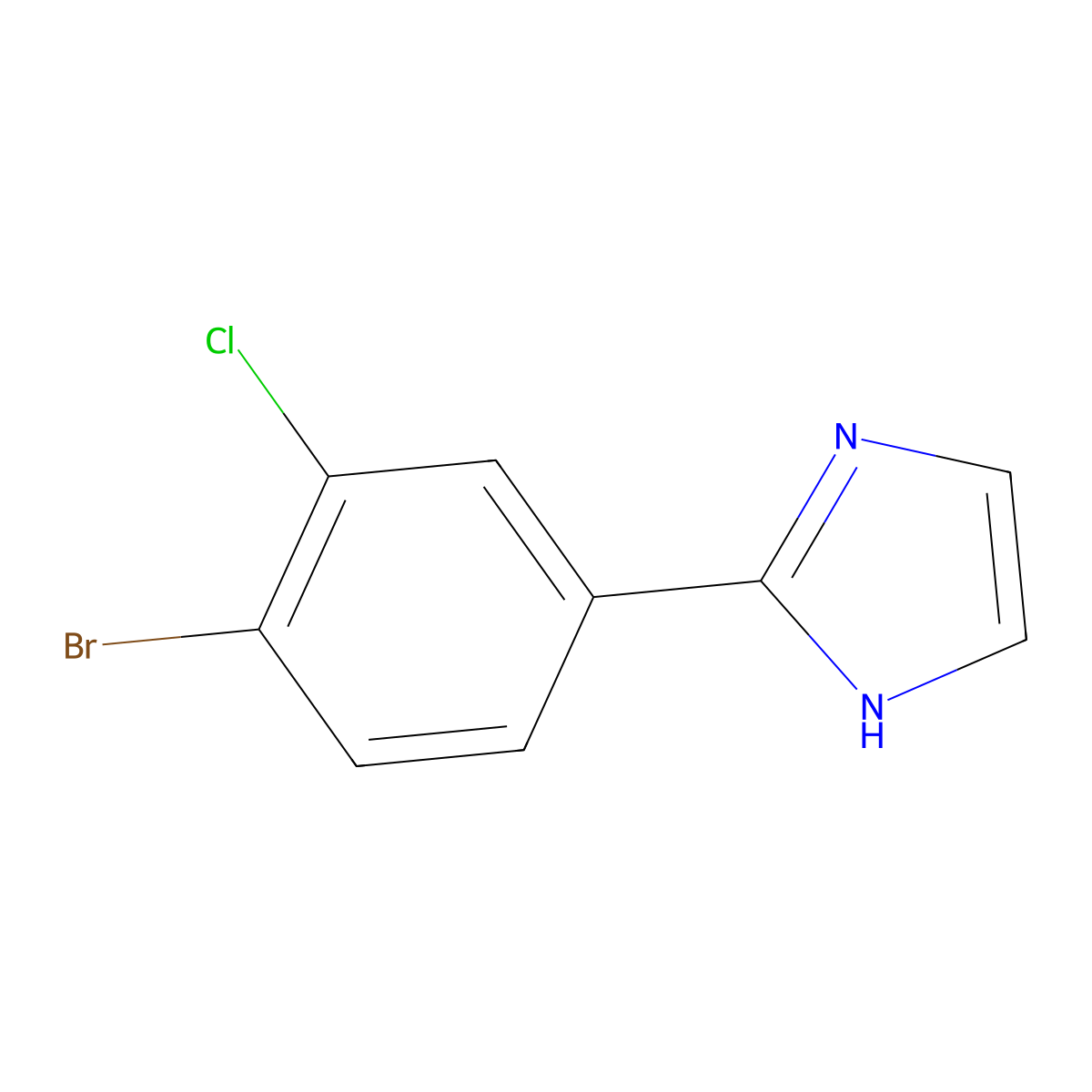 2-(4-bromo-3-chlorophenyl)-1H-imidazole molecular structure, CAS 2256748-42-0