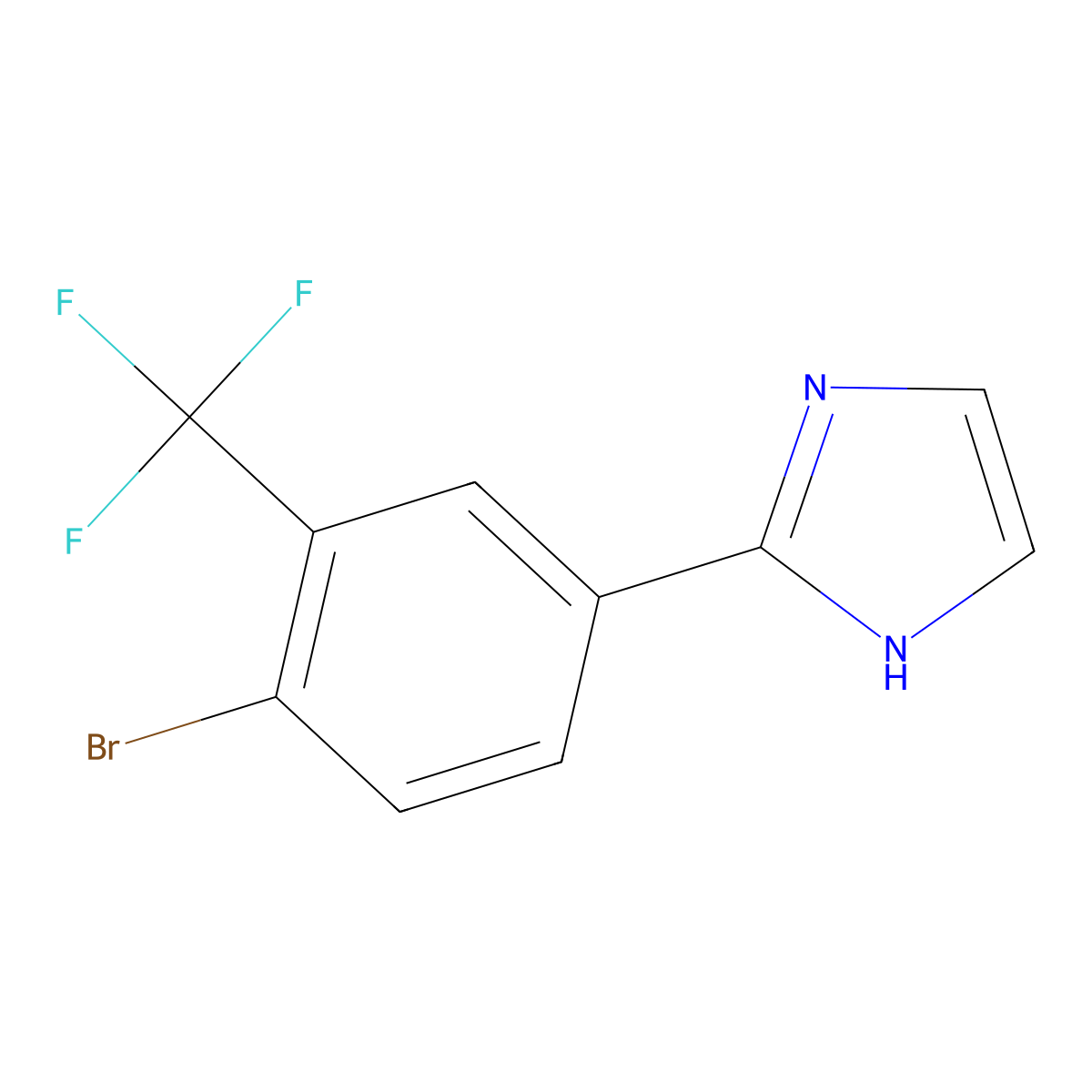 2-(4-bromo-3-(trifluoromethyl)phenyl)-1H-imidazole molecular structure, CAS 2256748-43-1