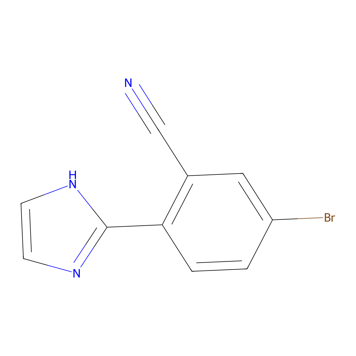 5-bromo-2-(1H-imidazol-2-yl)benzonitrile molecular structure, CAS 2256748-45-3