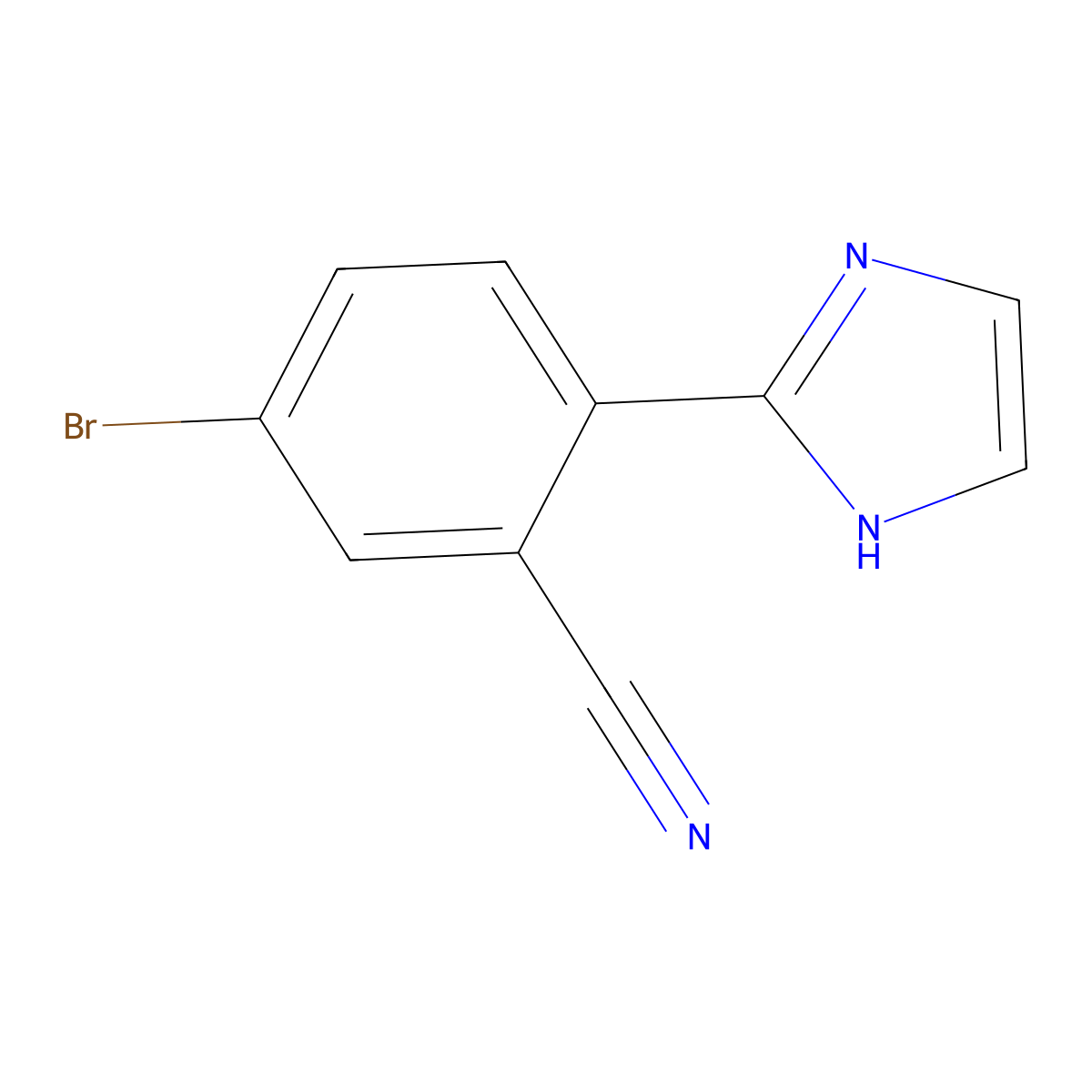 5-bromo-2-(1H-imidazol-2-yl)benzonitrile molecular structure, CAS 2256748-45-3