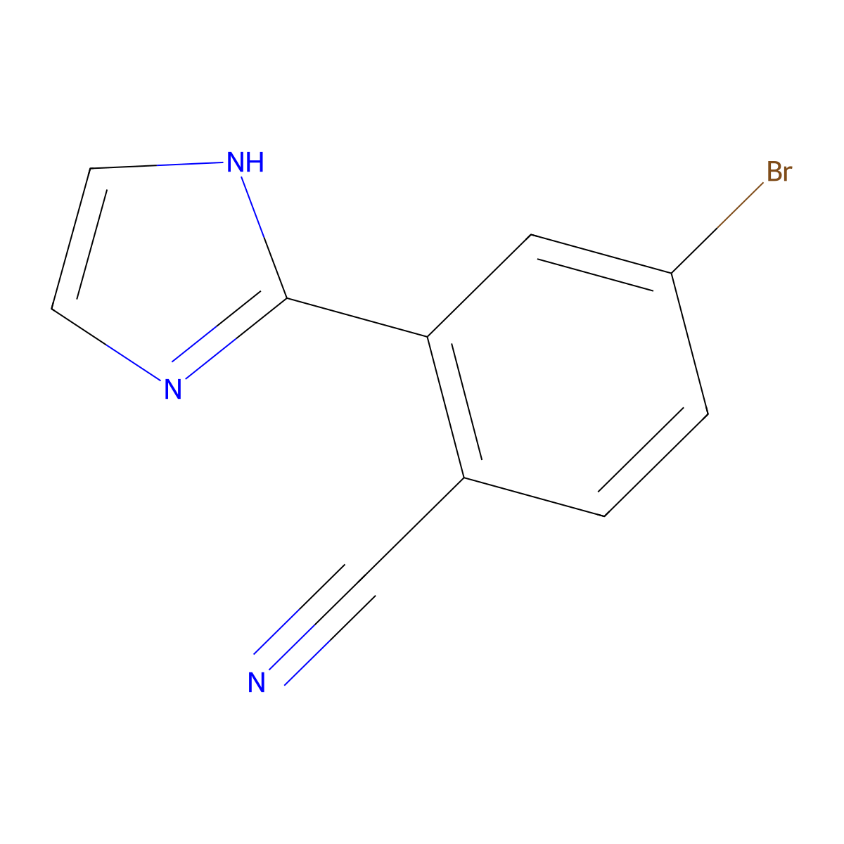 4-bromo-2-(1H-imidazol-2-yl)benzonitrile molecular structure, CAS 2256748-47-5