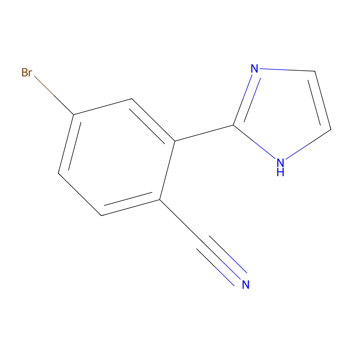 4-bromo-2-(1H-imidazol-2-yl)benzonitrile molecular structure, CAS 2256748-47-5