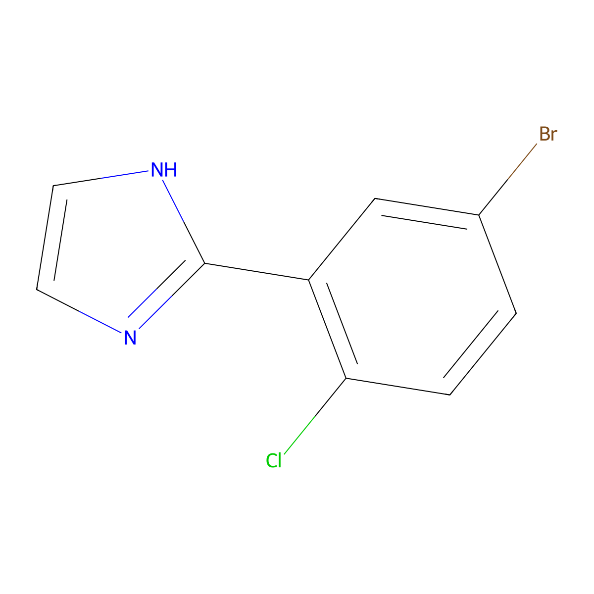 2-(5-bromo-2-chlorophenyl)-1H-imidazole molecular structure, CAS 2256748-48-6