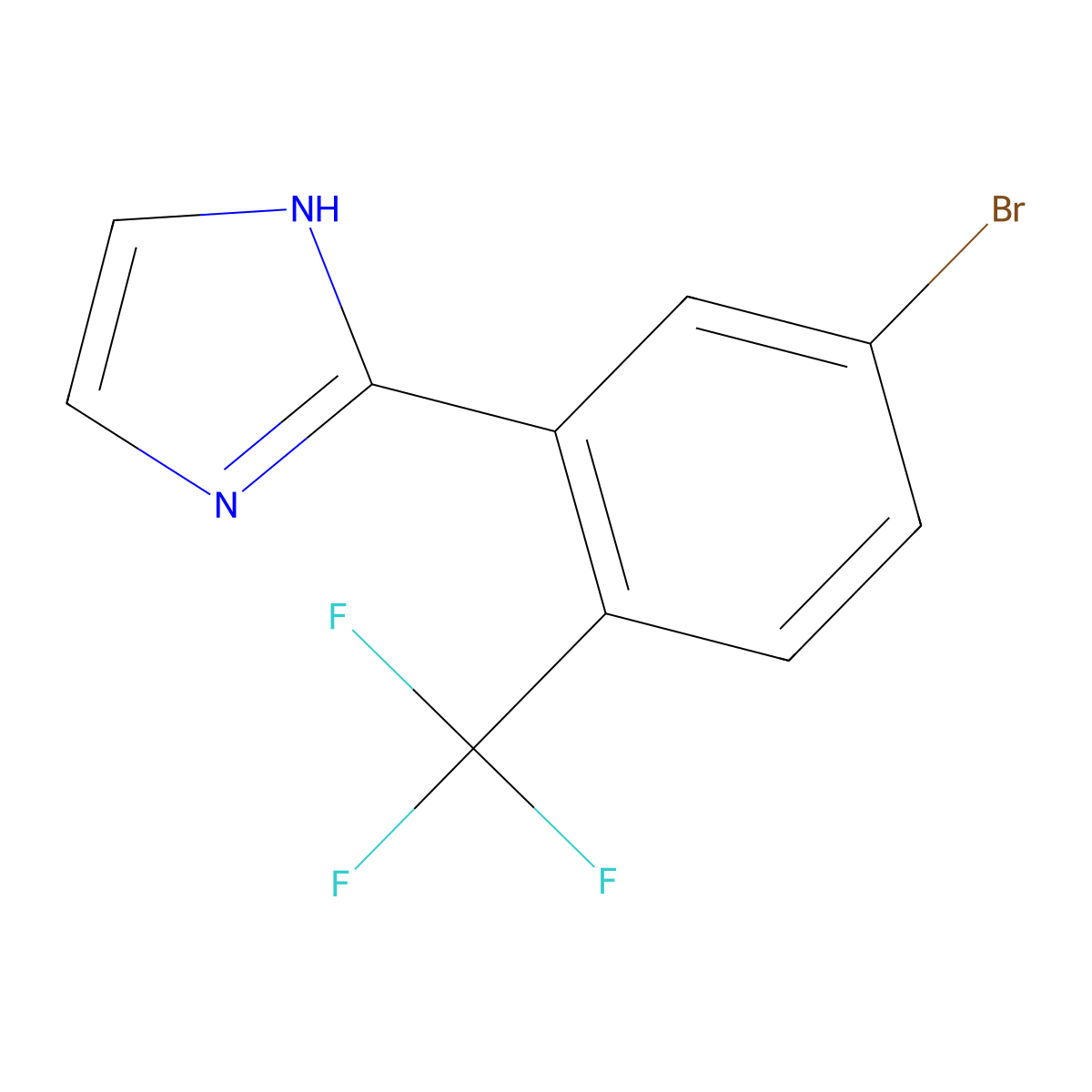 2-(5-bromo-2-(trifluoromethyl)phenyl)-1H-imidazole molecular structure, CAS 2256748-49-7