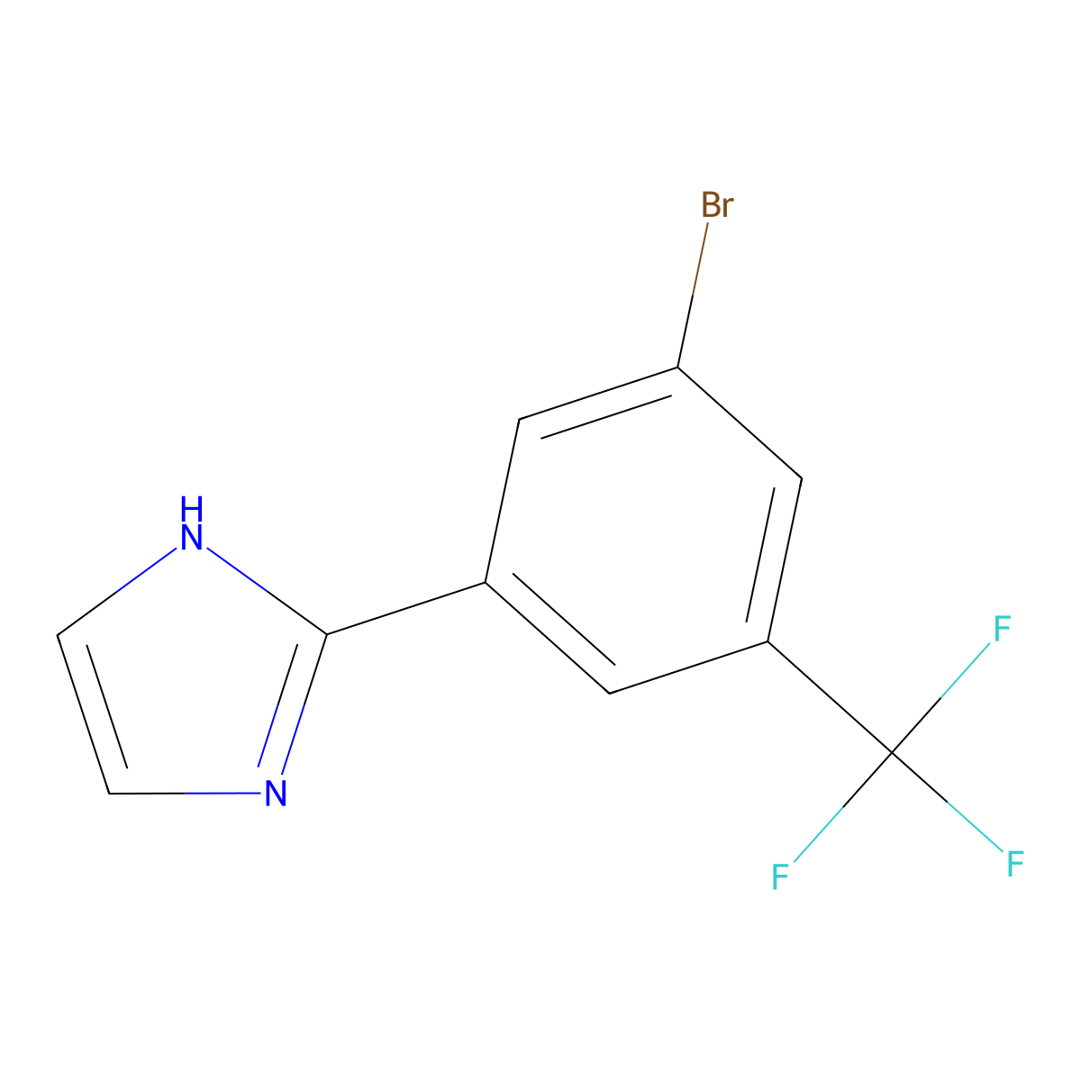2-(3-bromo-5-(trifluoromethyl)phenyl)-1H-imidazole molecular structure, CAS 2256748-51-1