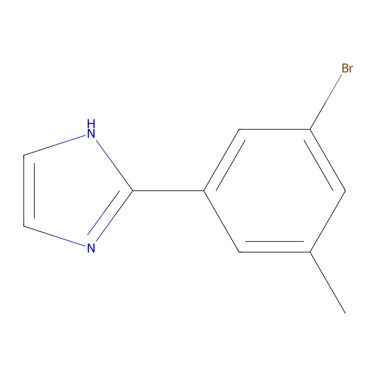2-(3-bromo-5-methylphenyl)-1H-imidazole molecular structure, CAS 2256748-53-3