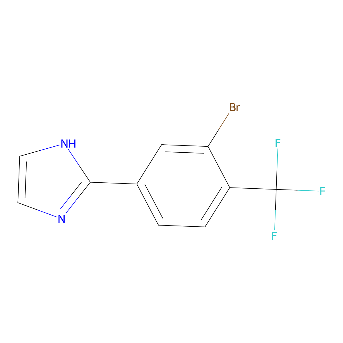 2-(3-bromo-4-(trifluoromethyl)phenyl)-1H-imidazole molecular structure, CAS 2256748-54-4