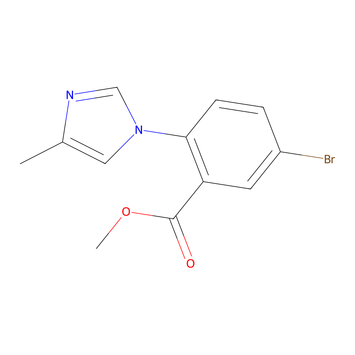 methyl 5-bromo-2-(4-methyl-1H-imidazol-1-yl)benzoate molecular structure, CAS 2256748-58-8