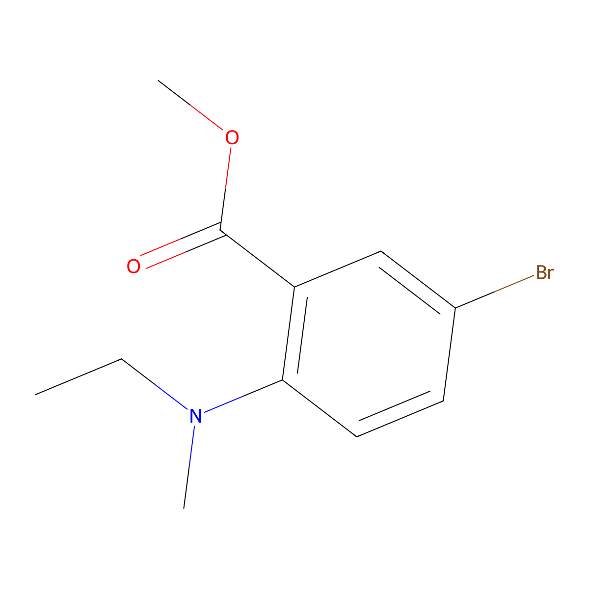 Methyl 5-bromo-2-(ethyl(methyl)amino)benzoate molecular structure, CAS 2256748-63-5