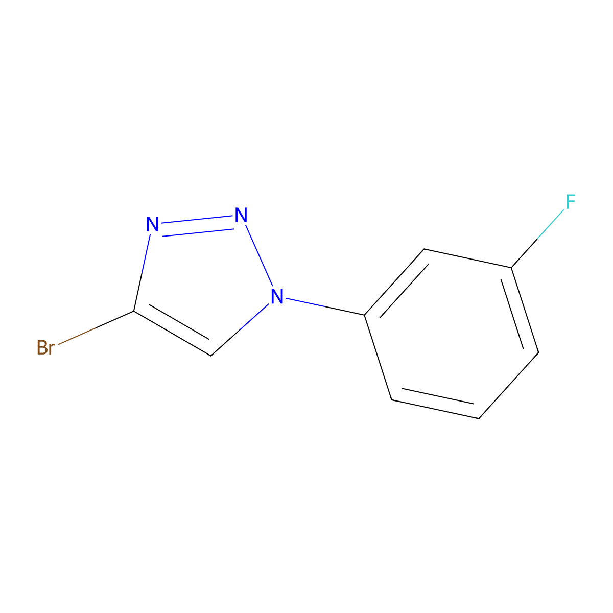 4-bromo-1-(3-fluorophenyl)-1H-1,2,3-triazole molecular structure, CAS 2256748-69-1