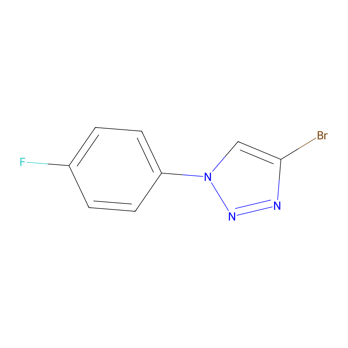 4-bromo-1-(4-fluorophenyl)-1H-1,2,3-triazole molecular structure, CAS 2256748-70-4