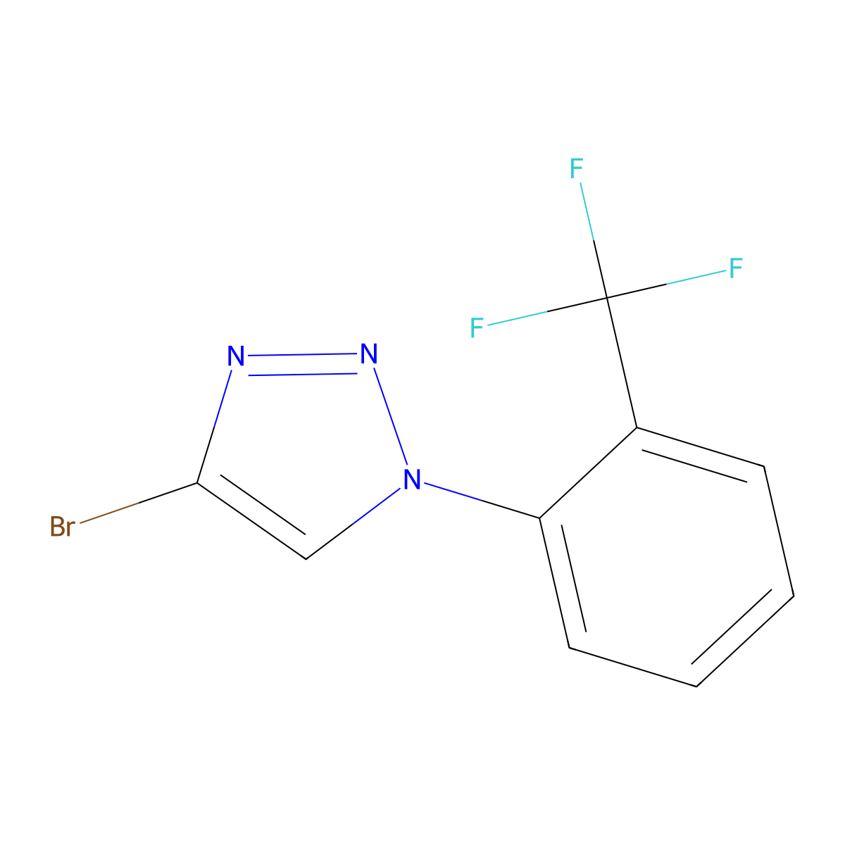 4-bromo-1-(2-(trifluoromethyl)phenyl)-1H-1,2,3-triazole molecular structure, CAS 2256748-71-5