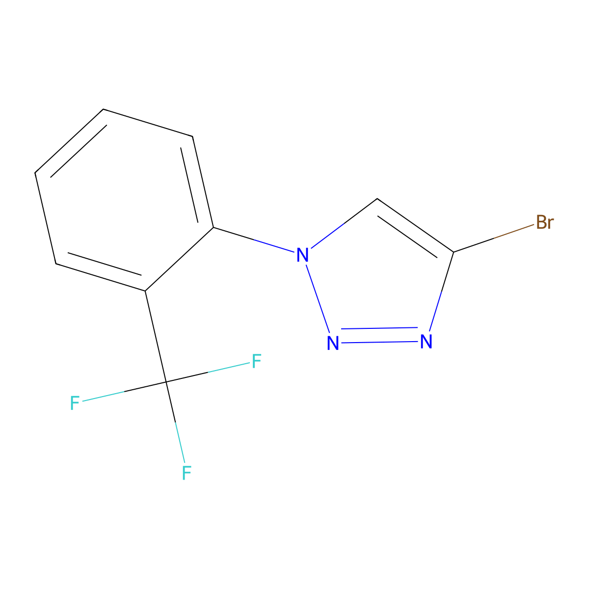 4-bromo-1-(2-(trifluoromethyl)phenyl)-1H-1,2,3-triazole molecular structure, CAS 2256748-71-5