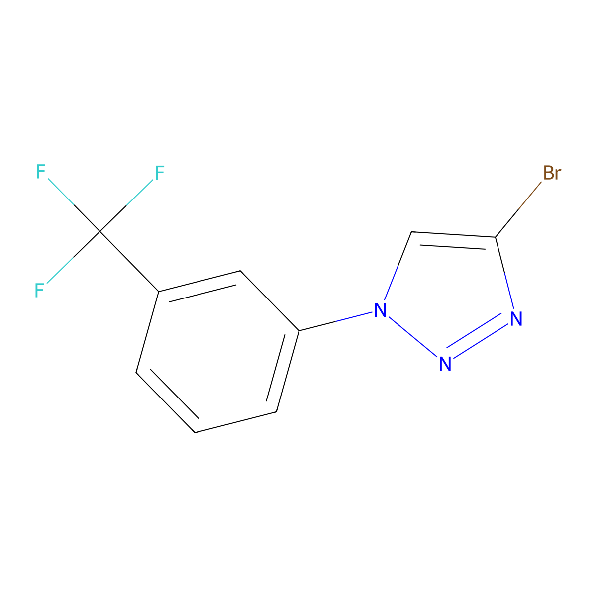 4-bromo-1-(3-(trifluoromethyl)phenyl)-1H-1,2,3-triazole molecular structure, CAS 2256748-72-6
