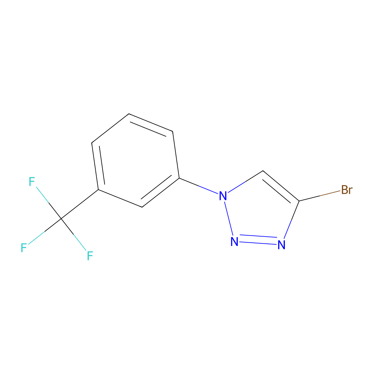 4-bromo-1-(3-(trifluoromethyl)phenyl)-1H-1,2,3-triazole molecular structure, CAS 2256748-72-6