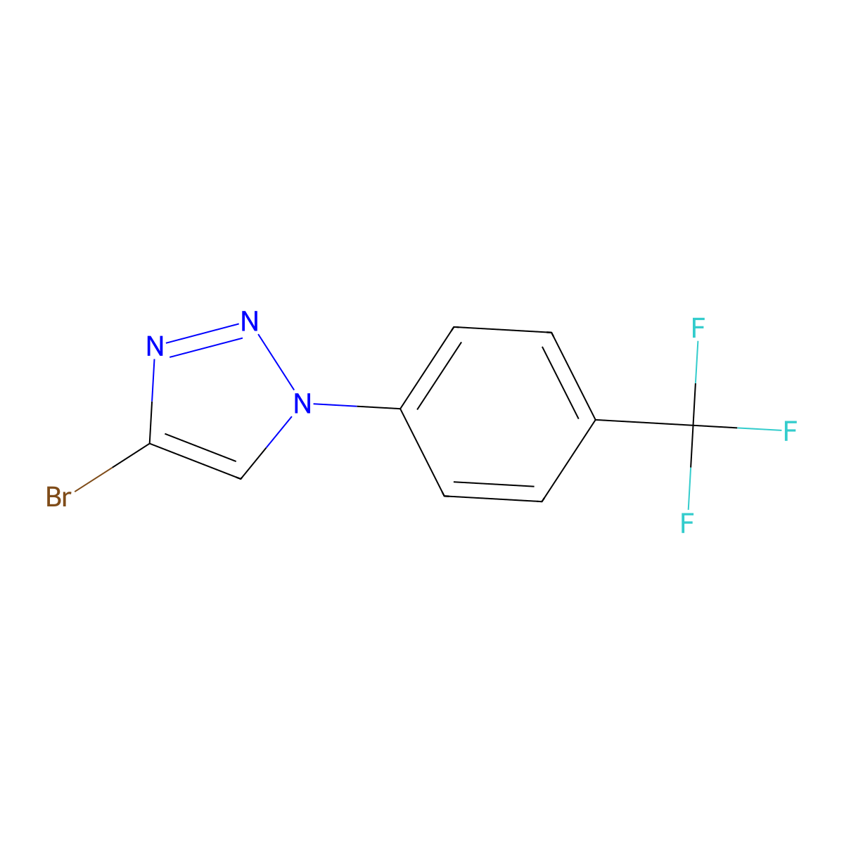 4-bromo-1-(4-(trifluoromethyl)phenyl)-1H-1,2,3-triazole molecular structure, CAS 2256748-73-7