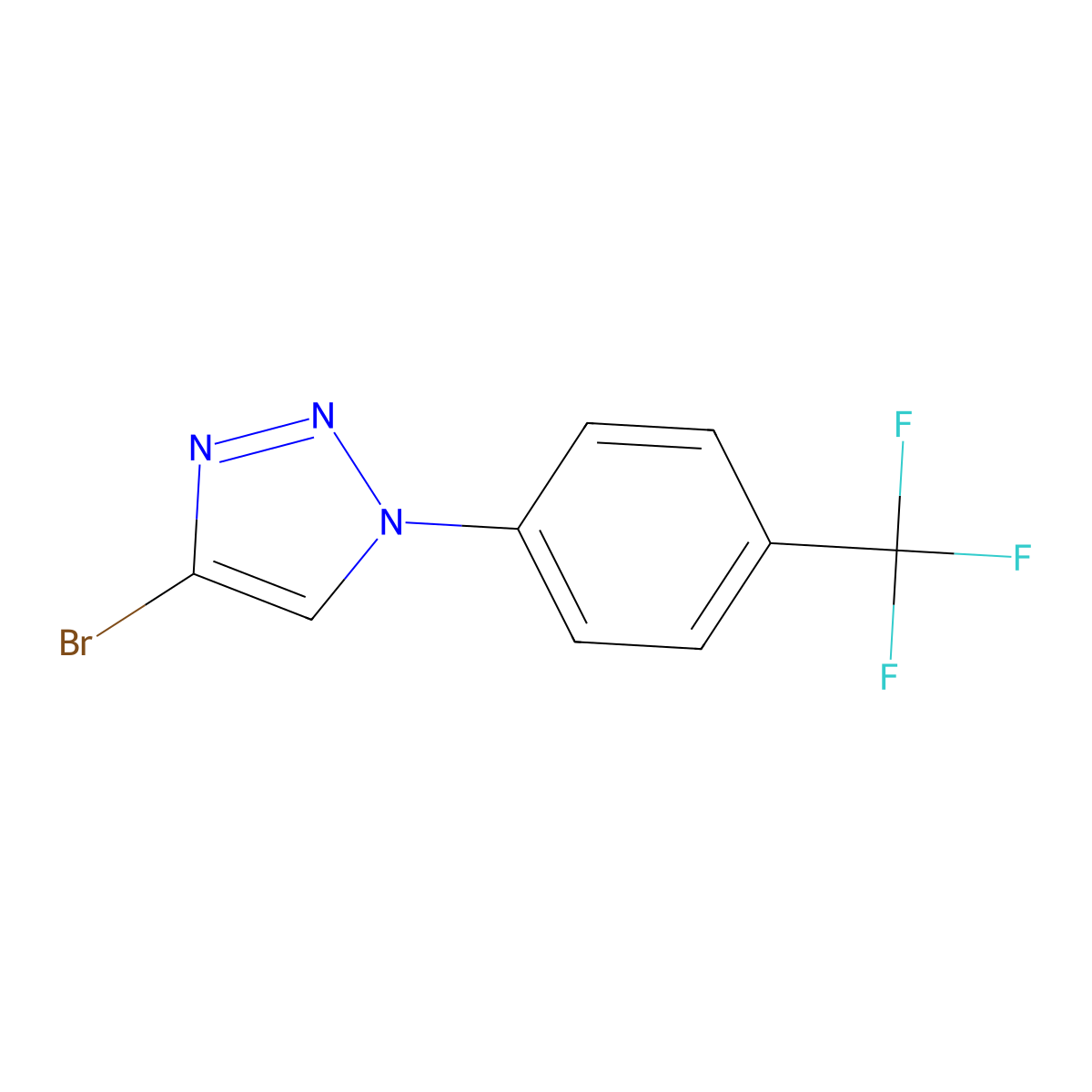 4-bromo-1-(4-(trifluoromethyl)phenyl)-1H-1,2,3-triazole molecular structure, CAS 2256748-73-7