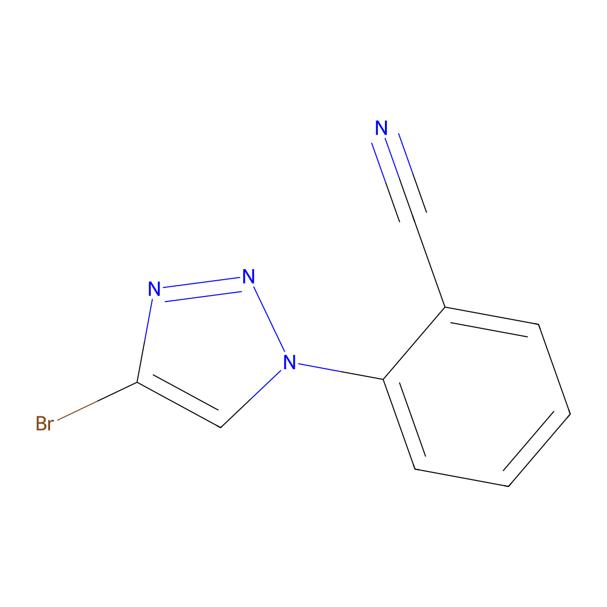 2-(4-bromo-1H-1,2,3-triazol-1-yl)benzonitrile molecular structure, CAS 2256748-77-1