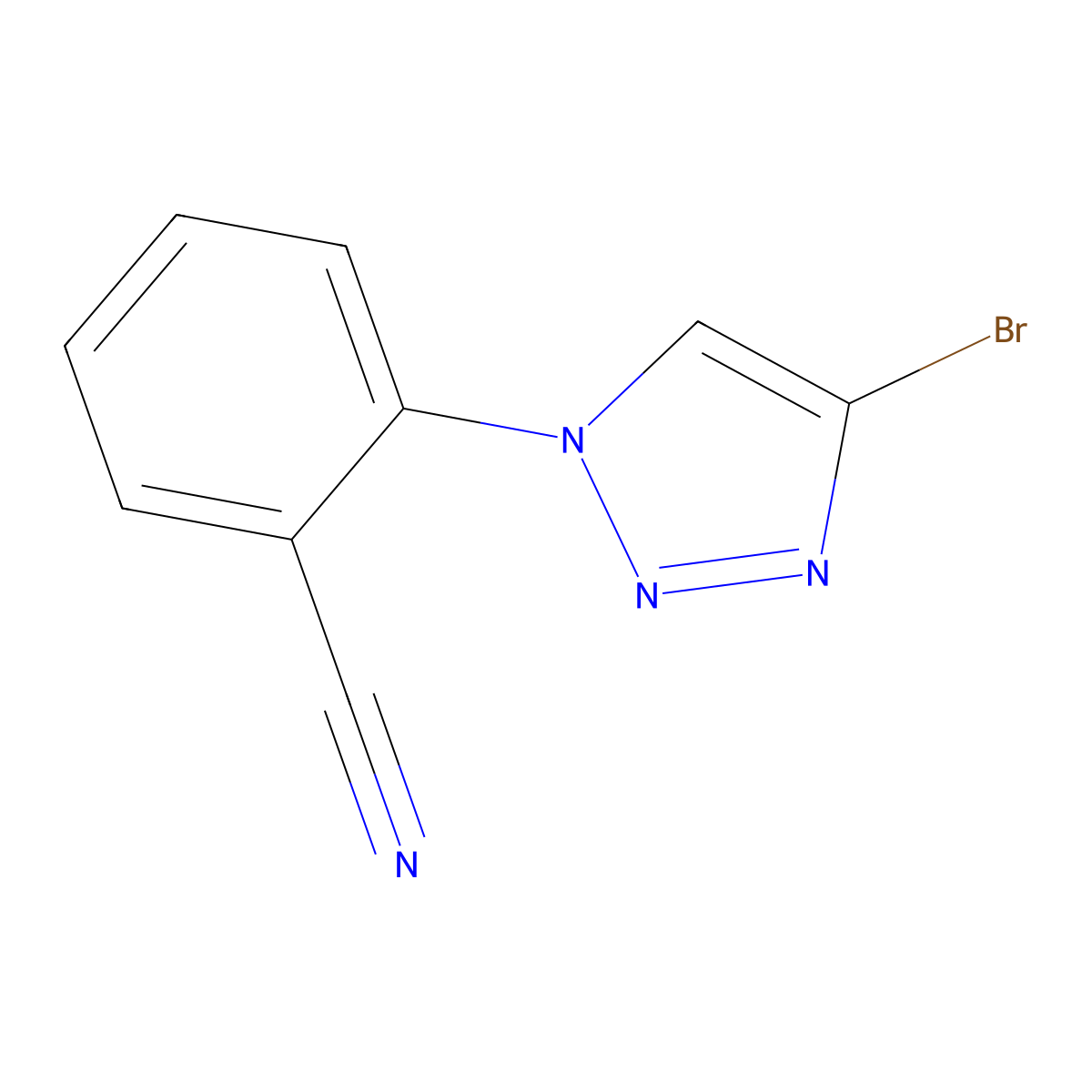 2-(4-bromo-1H-1,2,3-triazol-1-yl)benzonitrile molecular structure, CAS 2256748-77-1