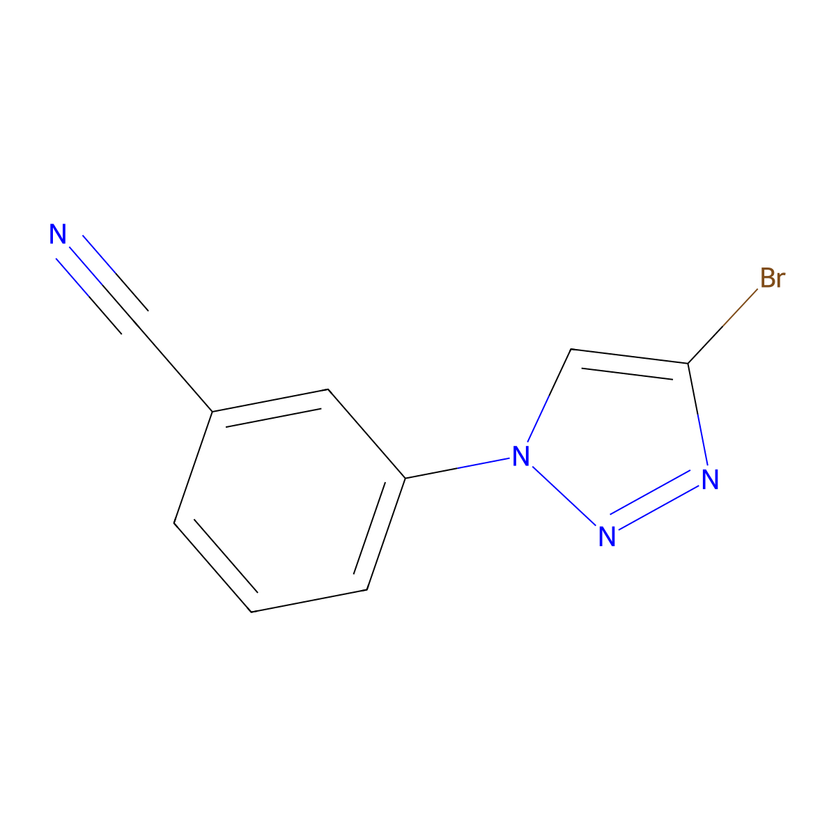 3-(4-bromo-1H-1,2,3-triazol-1-yl)benzonitrile molecular structure, CAS 2256748-78-2