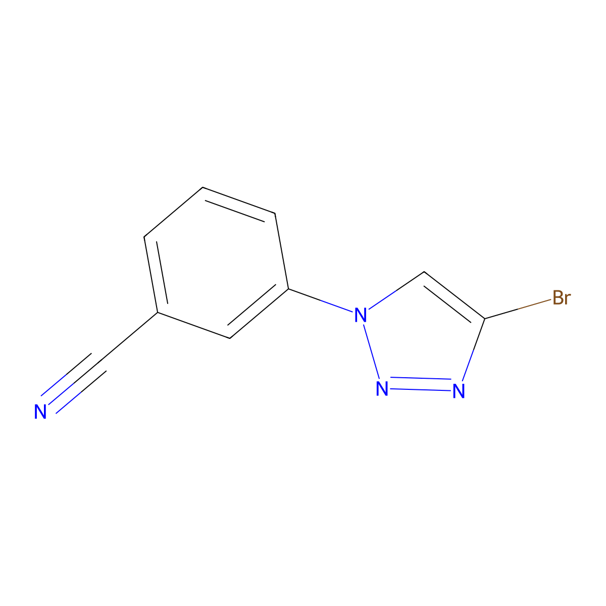3-(4-bromo-1H-1,2,3-triazol-1-yl)benzonitrile molecular structure, CAS 2256748-78-2