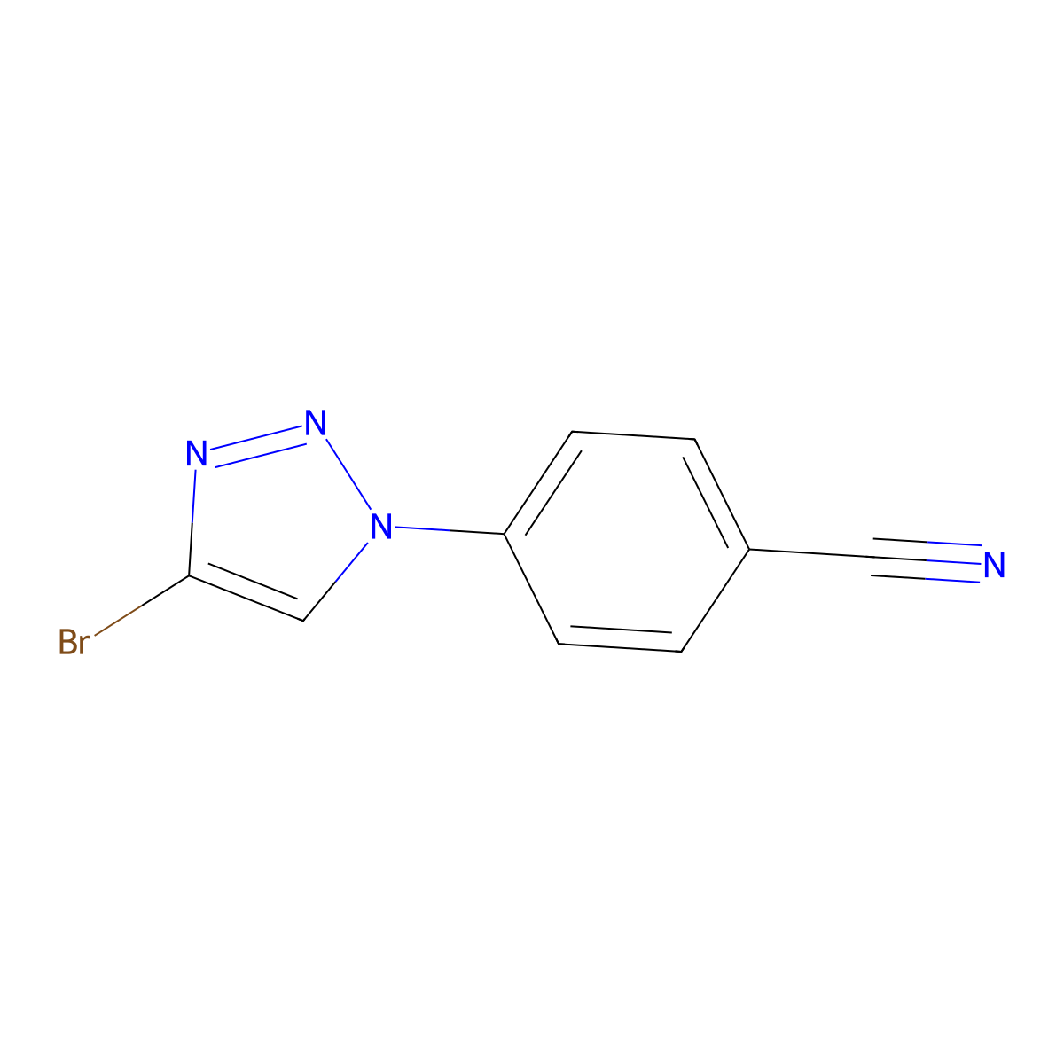 4-(4-bromo-1H-1,2,3-triazol-1-yl)benzonitrile molecular structure, CAS 2256748-79-3