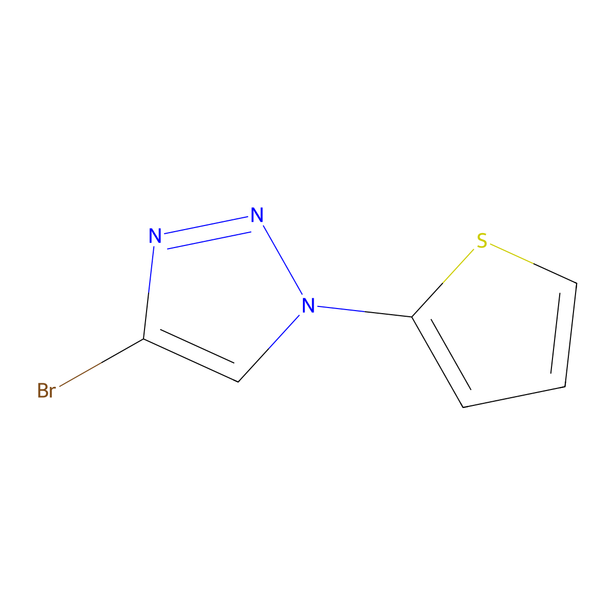 4-bromo-1-(thiophen-2-yl)-1H-1,2,3-triazole molecular structure, CAS 2256748-80-6