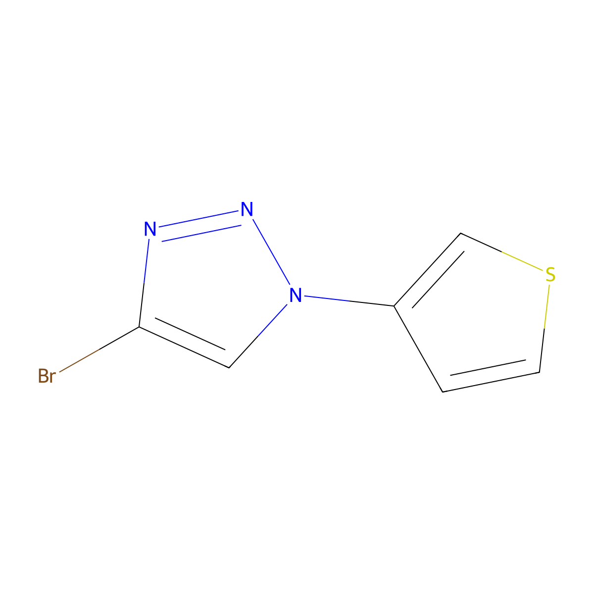 4-bromo-1-(thiophen-3-yl)-1H-1,2,3-triazole molecular structure, CAS 2256748-81-7