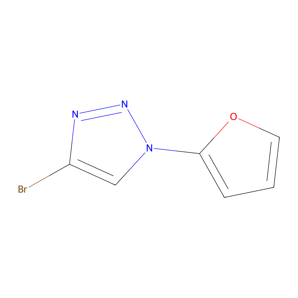 4-bromo-1-(furan-2-yl)-1H-1,2,3-triazole molecular structure, CAS 2256748-82-8