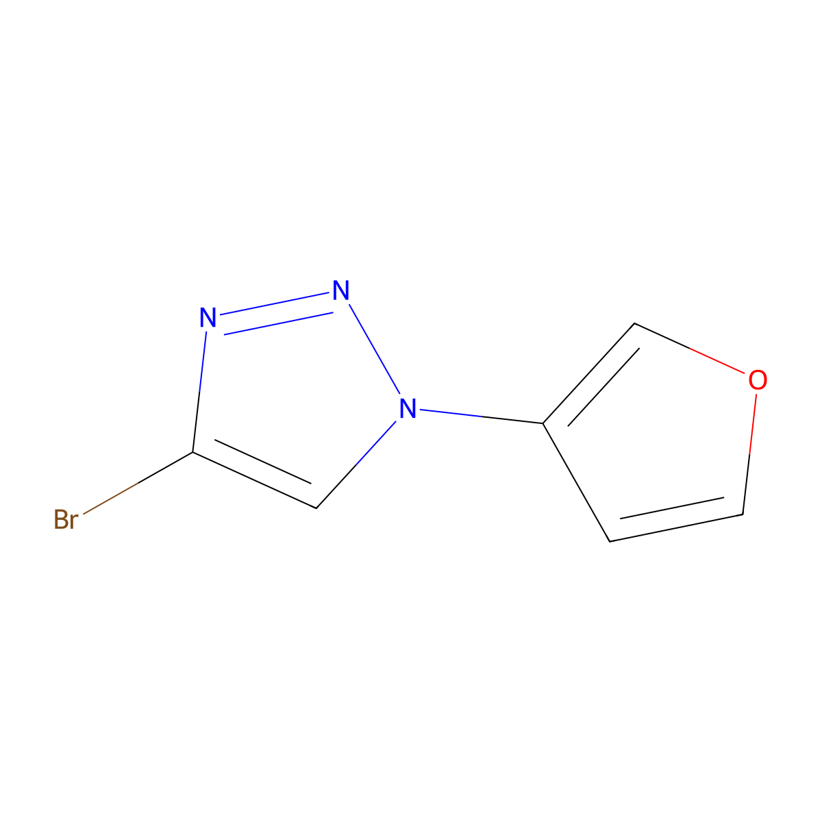 4-bromo-1-(furan-3-yl)-1H-1,2,3-triazole molecular structure, CAS 2256748-83-9