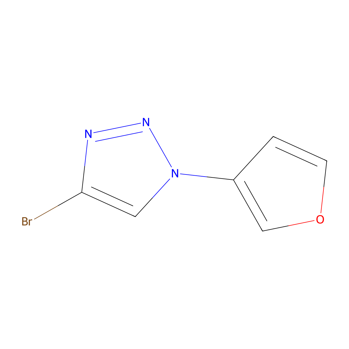 4-bromo-1-(furan-3-yl)-1H-1,2,3-triazole molecular structure, CAS 2256748-83-9