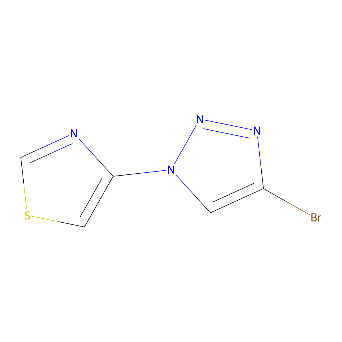 4-(4-bromo-1H-1,2,3-triazol-1-yl)thiazole molecular structure, CAS 2256748-84-0