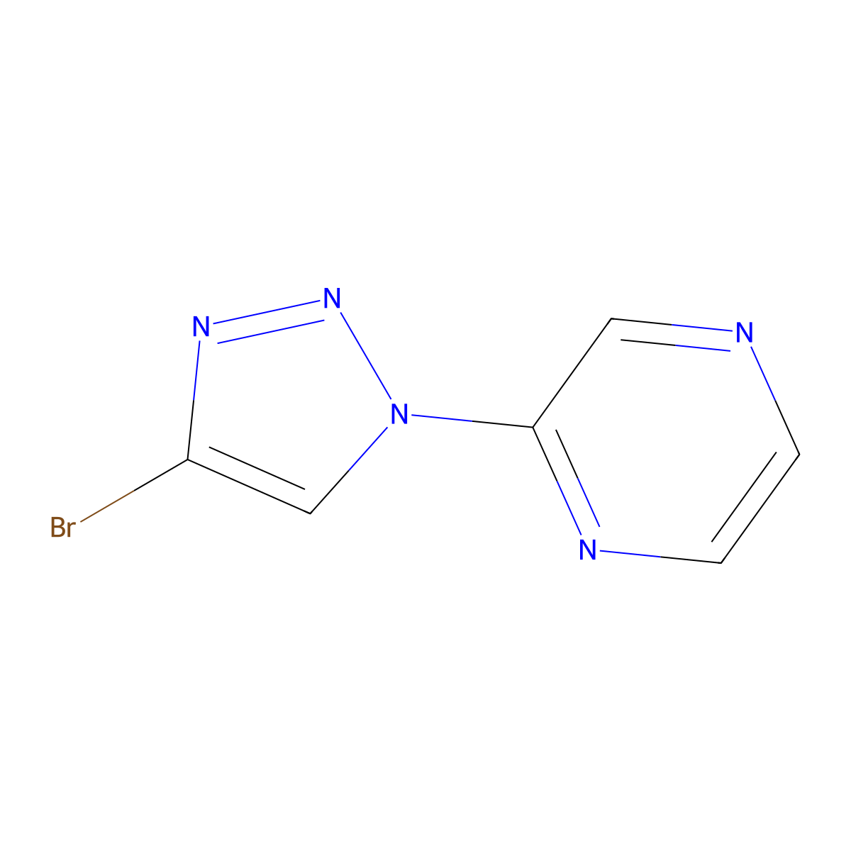 2-(4-bromo-1H-1,2,3-triazol-1-yl)pyrazine molecular structure, CAS 2256748-86-2