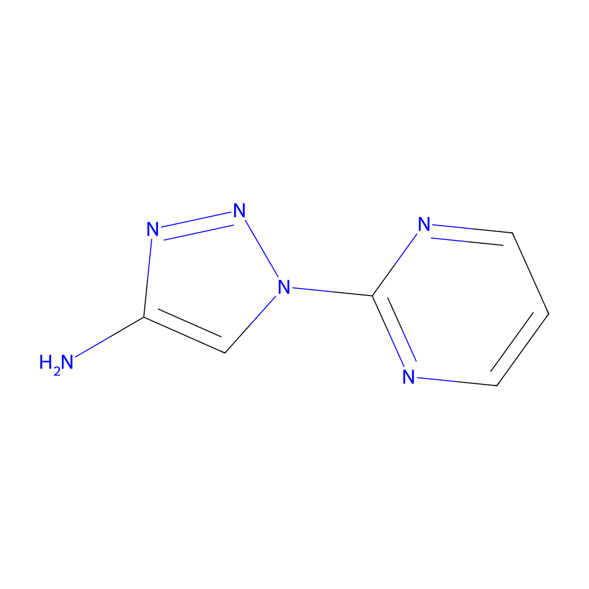 1-(pyrimidin-2-yl)-1H-1,2,3-triazol-4-amine molecular structure, CAS 2256754-39-7