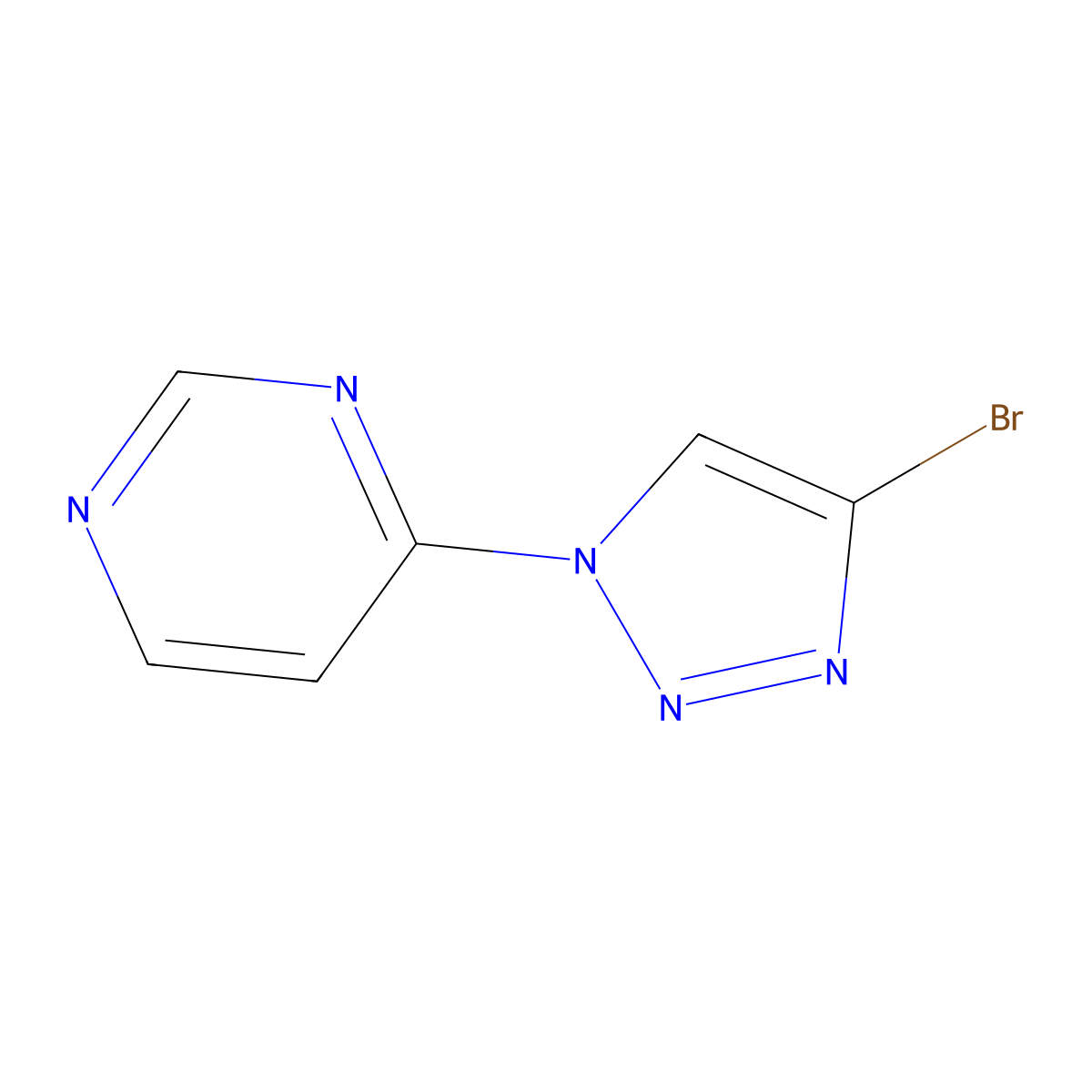 4-(4-bromo-1H-1,2,3-triazol-1-yl)pyrimidine molecular structure, CAS 2256754-40-0