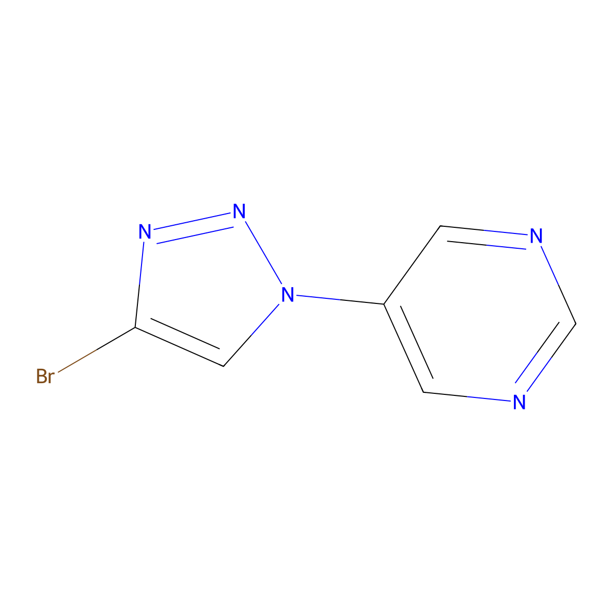 5-(4-bromo-1H-1,2,3-triazol-1-yl)pyrimidine molecular structure, CAS 2256754-41-1