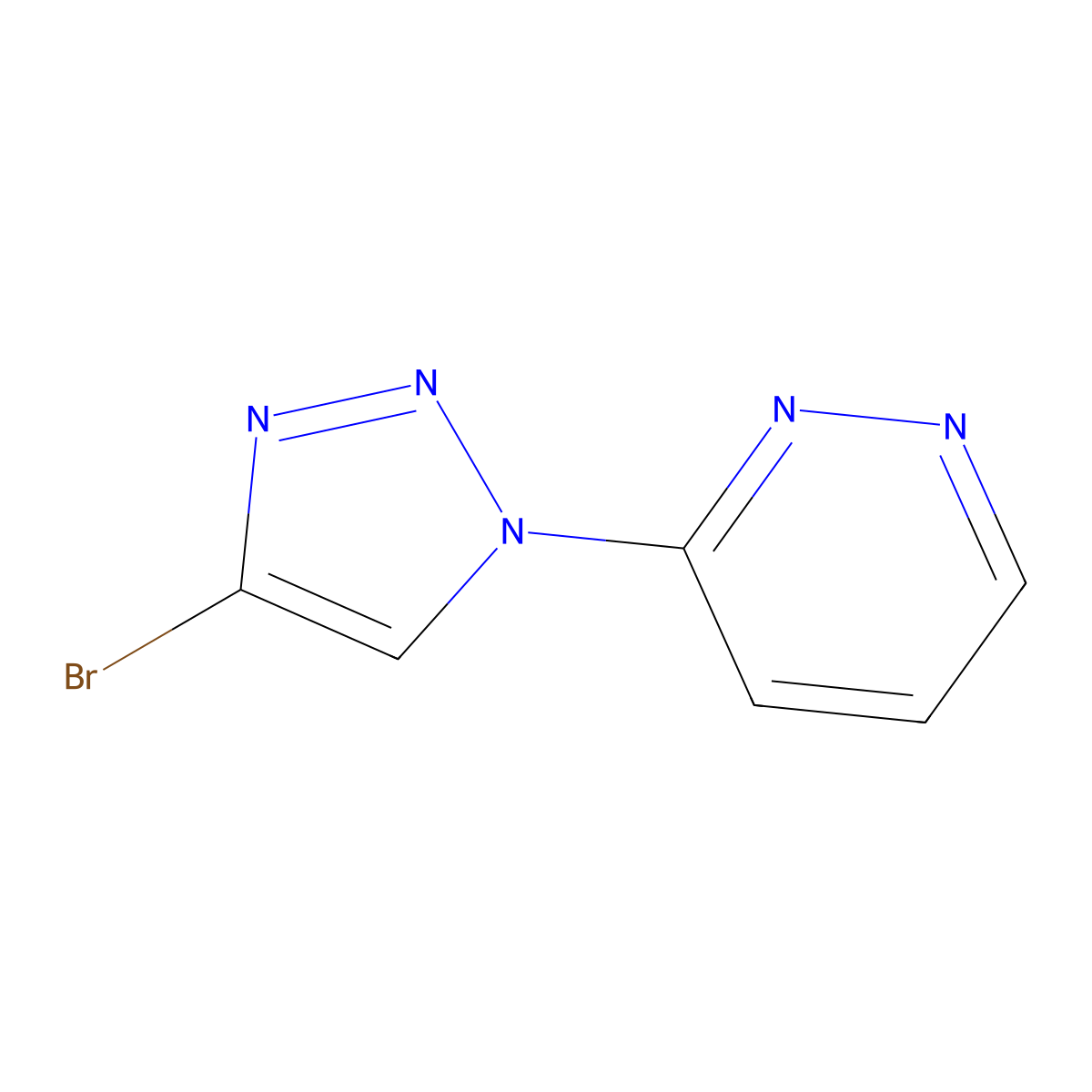 3-(4-bromo-1H-1,2,3-triazol-1-yl)pyridazine molecular structure, CAS 2256754-42-2