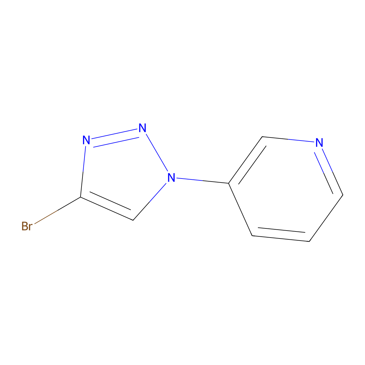 3-(4-bromo-1H-1,2,3-triazol-1-yl)pyridine molecular structure, CAS 2256754-45-5