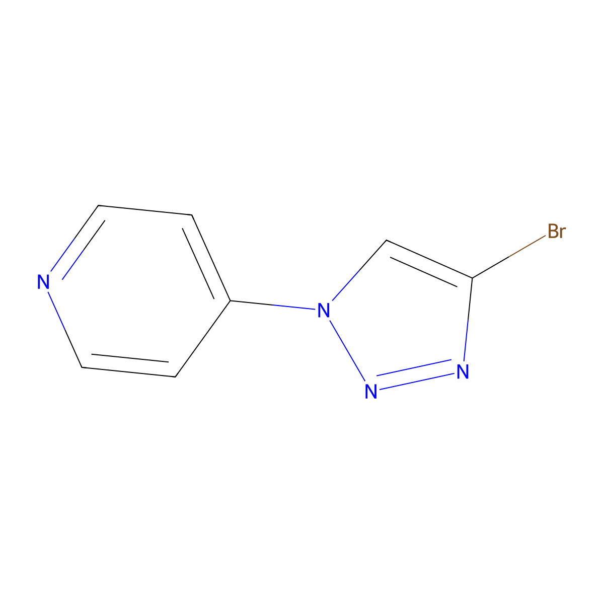 4-(4-bromo-1H-1,2,3-triazol-1-yl)pyridine molecular structure, CAS 2256754-46-6