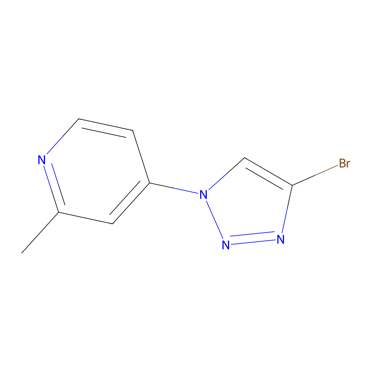 4-(4-bromo-1H-1,2,3-triazol-1-yl)-2-methylpyridine molecular structure, CAS 2256754-47-7