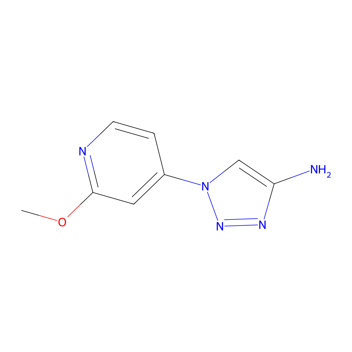 1-(2-methoxypyridin-4-yl)-1H-1,2,3-triazol-4-amine molecular structure, CAS 2256754-50-2