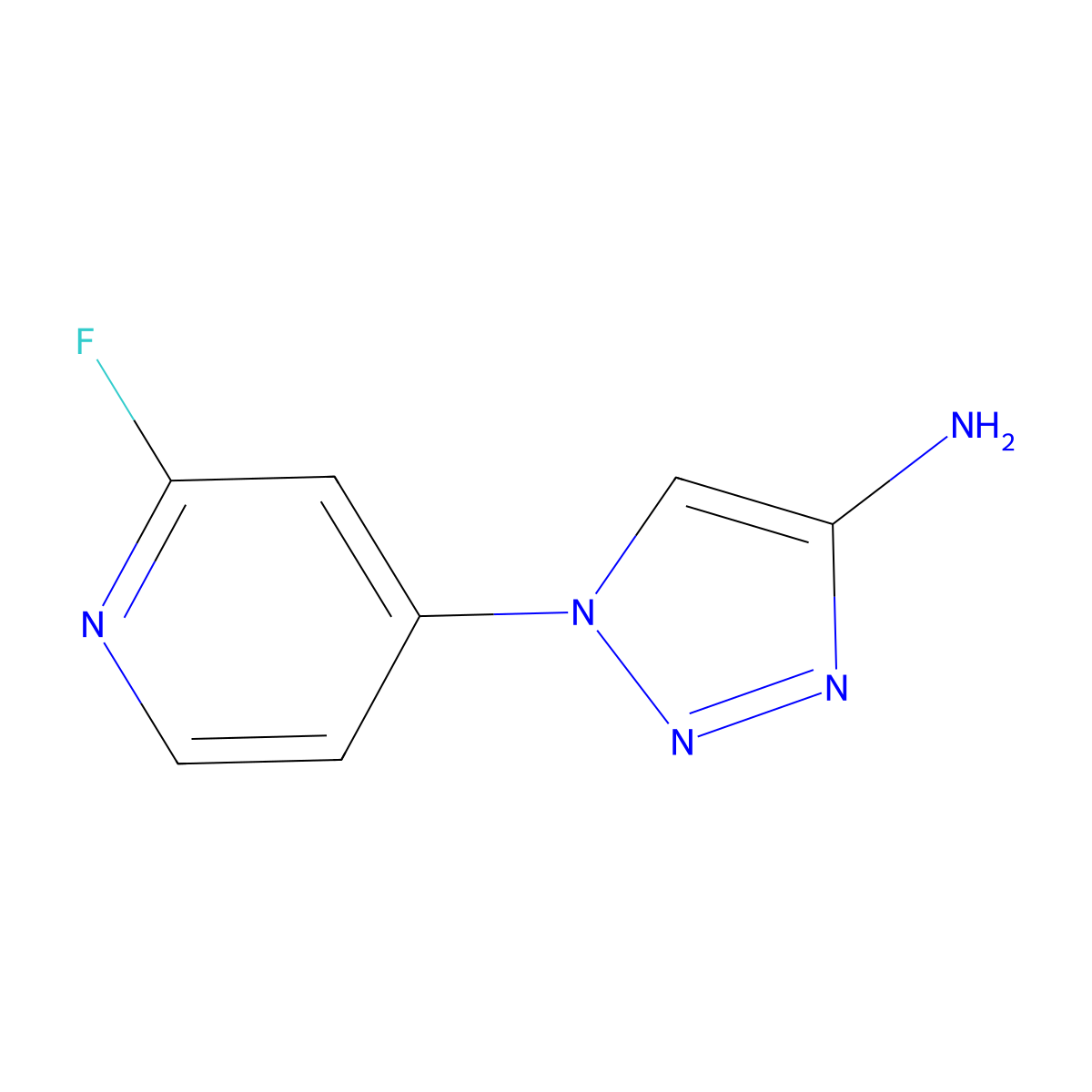 1-(2-fluoropyridin-4-yl)-1H-1,2,3-triazol-4-amine molecular structure, CAS 2256754-52-4