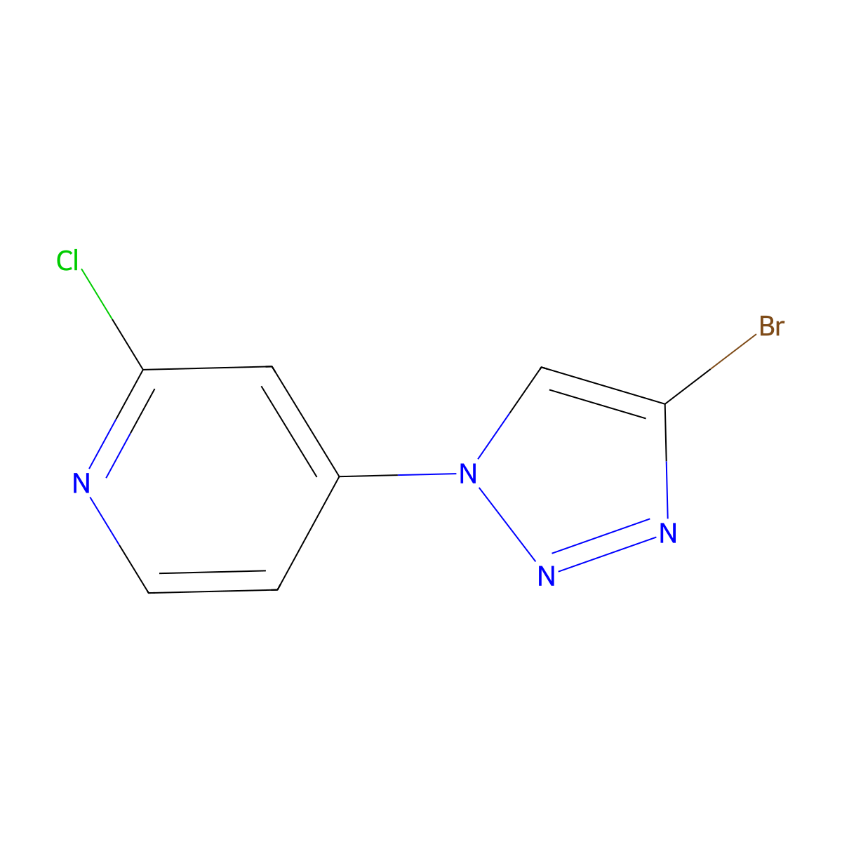 4-(4-bromo-1H-1,2,3-triazol-1-yl)-2-chloropyridine molecular structure, CAS 2256754-53-5
