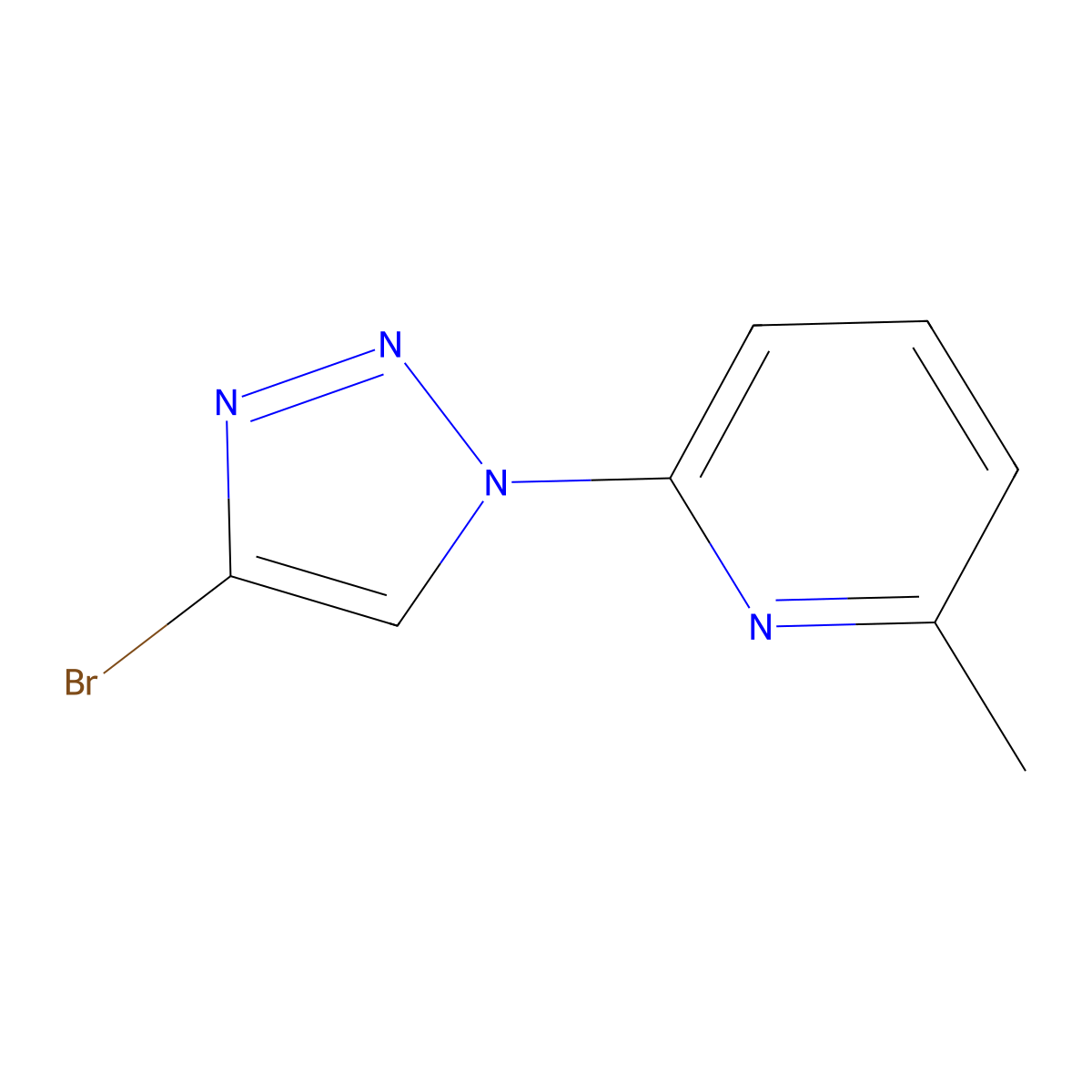 2-(4-bromo-1H-1,2,3-triazol-1-yl)-6-methylpyridine molecular structure, CAS 2256754-54-6