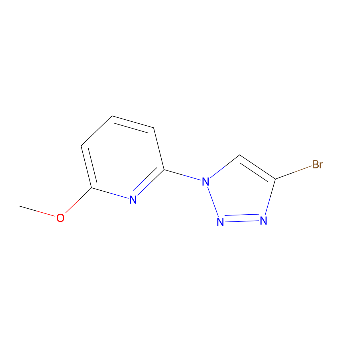 2-(4-bromo-1H-1,2,3-triazol-1-yl)-6-methoxypyridine molecular structure, CAS 2256754-55-7