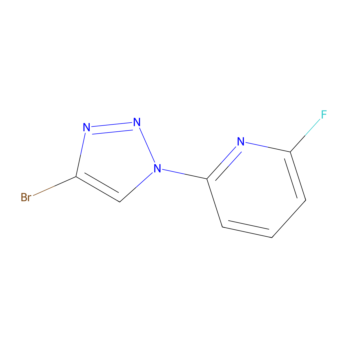 2-(4-bromo-1H-1,2,3-triazol-1-yl)-6-fluoropyridine molecular structure, CAS 2256754-56-8