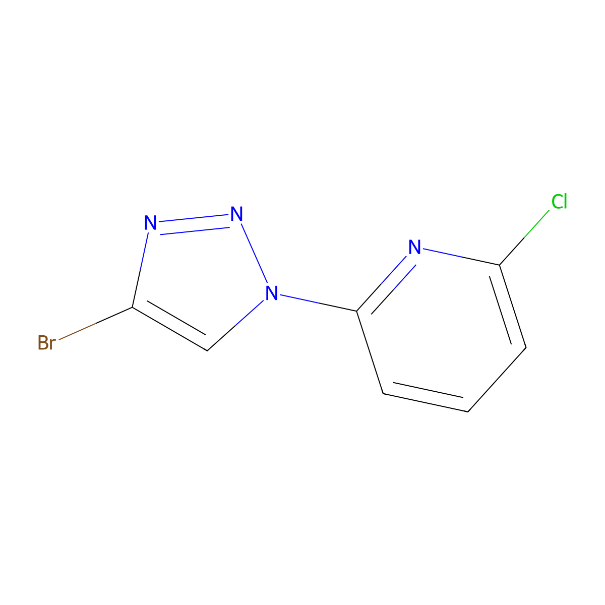 2-(4-bromo-1H-1,2,3-triazol-1-yl)-6-chloropyridine molecular structure, CAS 2256754-57-9