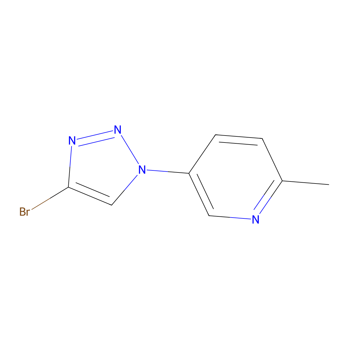 5-(4-bromo-1H-1,2,3-triazol-1-yl)-2-methylpyridine molecular structure, CAS 2256754-58-0