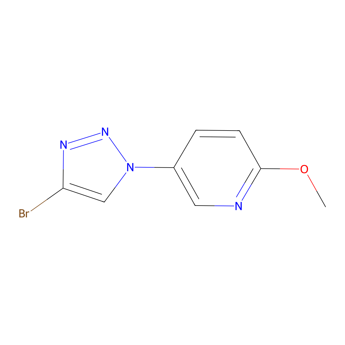 5-(4-bromo-1H-1,2,3-triazol-1-yl)-2-methoxypyridine molecular structure, CAS 2256754-59-1